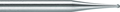 Hartmetallbohrer, Bohrerverzahnung, gerade, Form: kugelförmig (rund), ø 0,8 mm