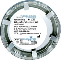 remanium® laboratory coil, round 0.70 mm / 28, hard