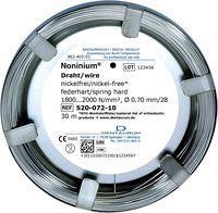 Noninium® wire on coil, round 0.70 mm / 28, spring hard