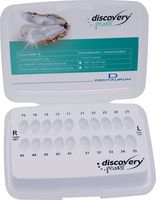 discovery® pearl, Keramikbrackets, Häkchen auf 3er, 4er und 5er, 1 Fall, Zahn 15-11 / 21-25, Roth 18, ohne Setzhilfe